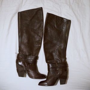 Fergie heeled leather boots. US 7.5